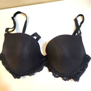 Smart & Sexy Black Lace Trim Bra Size 36D